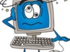 Clip Art Graphic of a Desktop Computer Cartoon Character